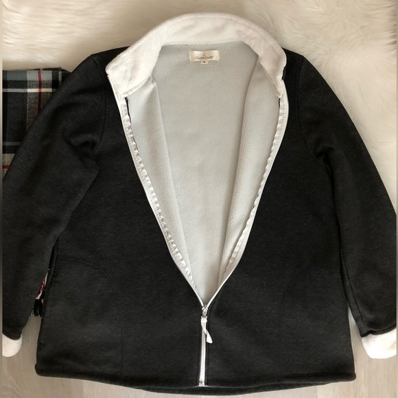 ❄️🖤 Cuddl Duds Fleece Zip Up Jacket Size Large - Picture 5 of 7